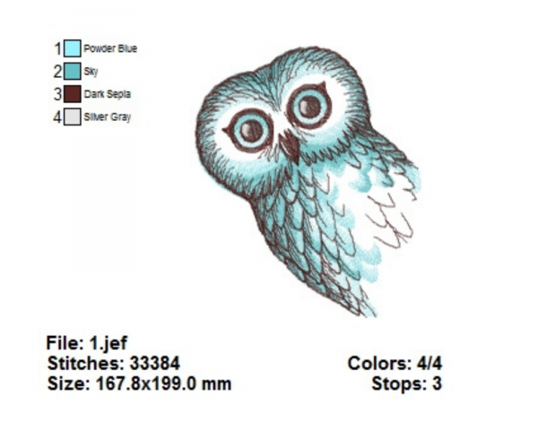 Owl Bird Machine Embroidery Designs-1 Size-instant download