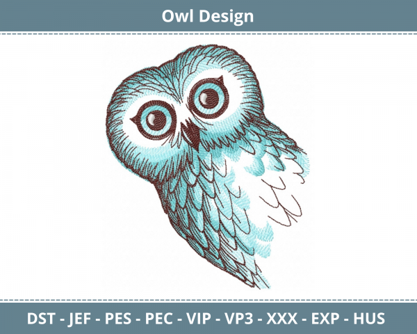 Owl Bird Machine Embroidery Design