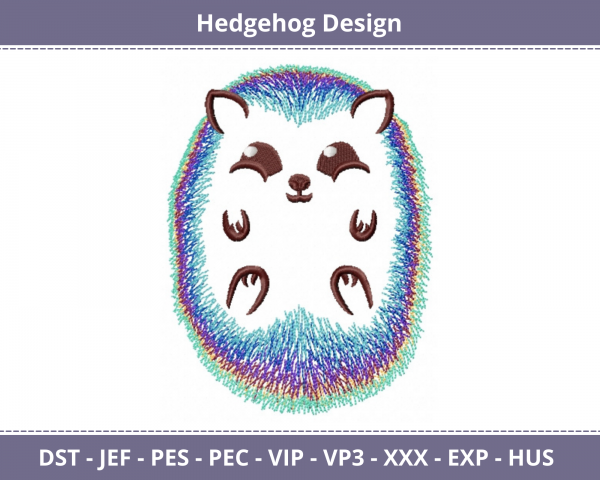 Hedgehog Machine Embroidery Design	