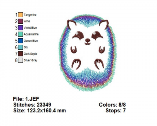 Hedgehog Machine Embroidery Designs-1 Size-instant download