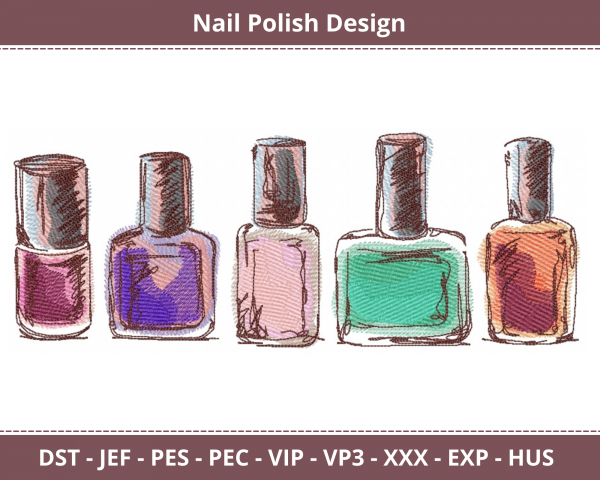 Nail Polish Machine Embroidery Design