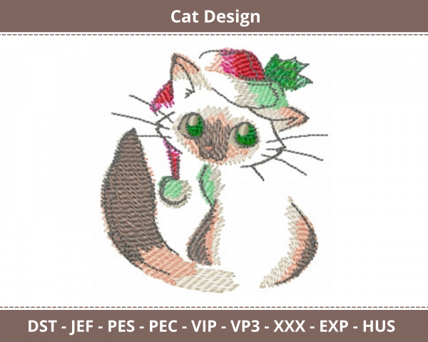 Cat Animal Machine Embroidery Designs-1 Size-instant download