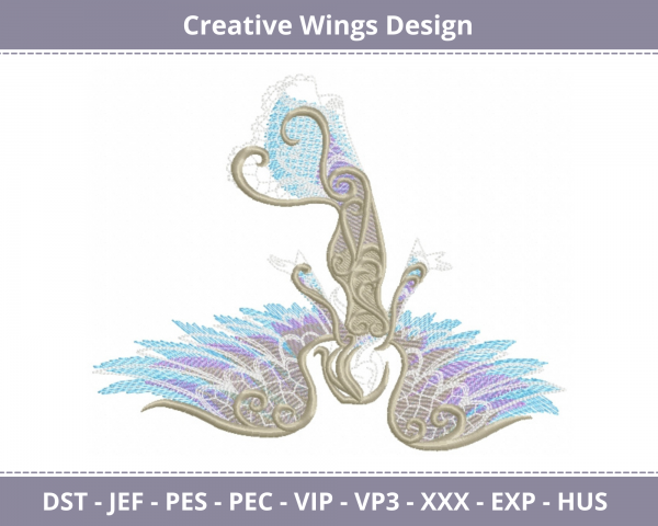Creative Wings Machine Embroidery Designs-1 Size-instant download