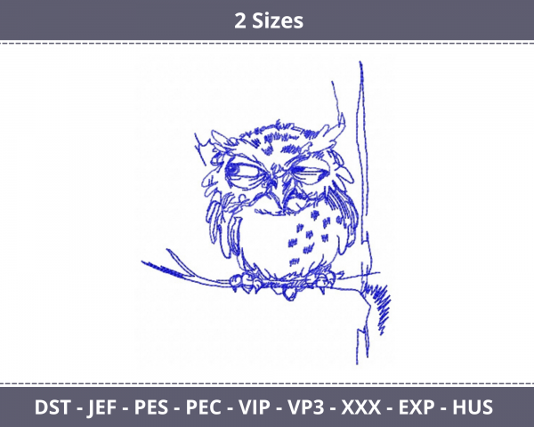 Owl Bird Machine Embroidery Designs-1 Size-instant download
