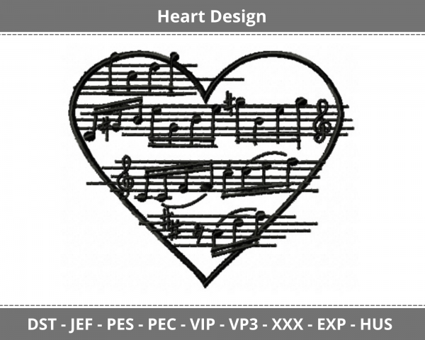 Heart Machine Embroidery Designs-1 Size-instant download