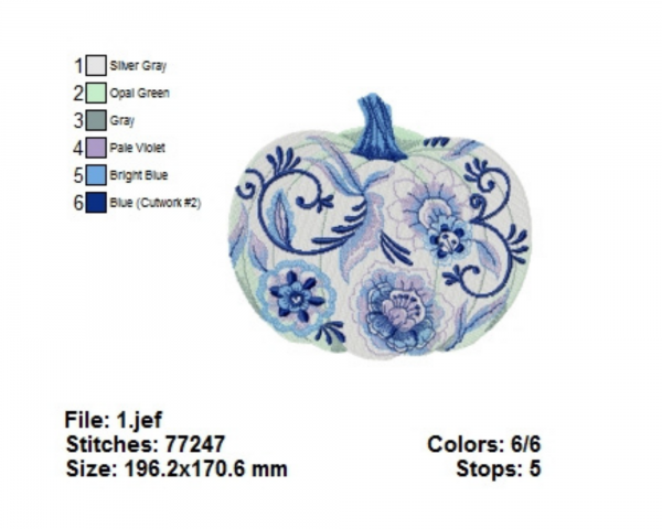 Pumpkin Machine Embroidery Designs-1 Size-instant download