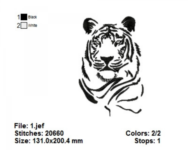 Tiger Face Machine Embroidery Designs-1 Size-instant download