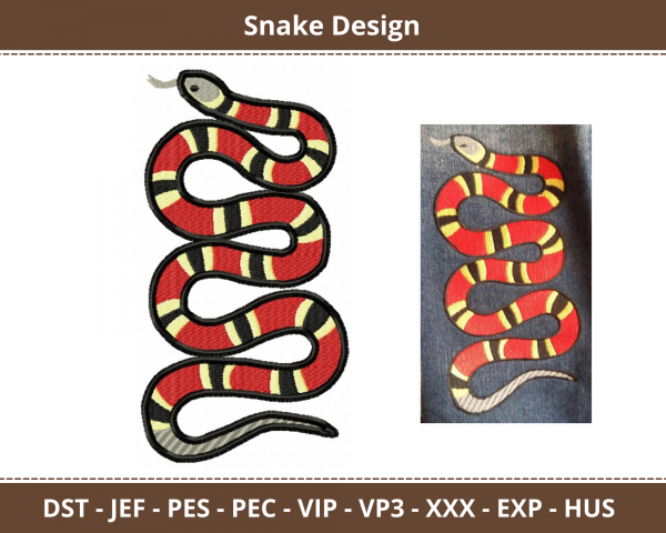 Snake Machine Embroidery Design