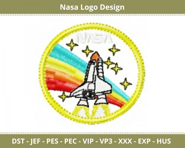 Nasa Logo Machine Embroidery Designs-1 Size-instant download