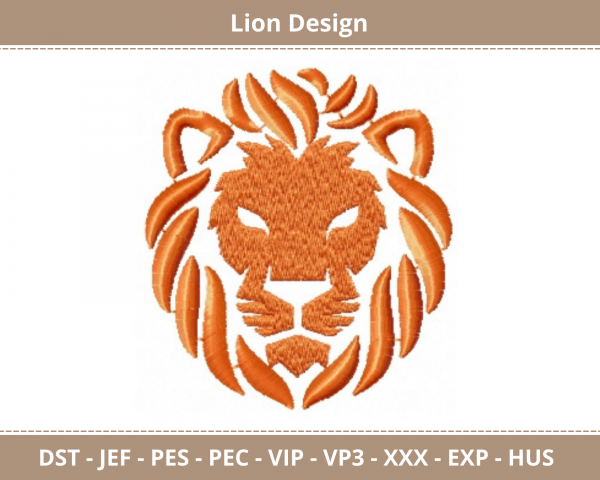 Lion Face Machine Embroidery Designs-1 Size-instant download