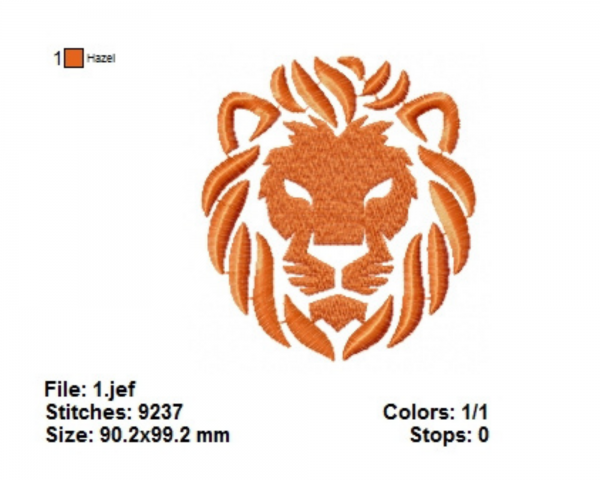 Lion Face Machine Embroidery Designs-1 Size-instant download