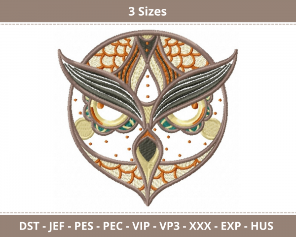 Owl Bird Machine Embroidery Designs-3 Sizes-instant download