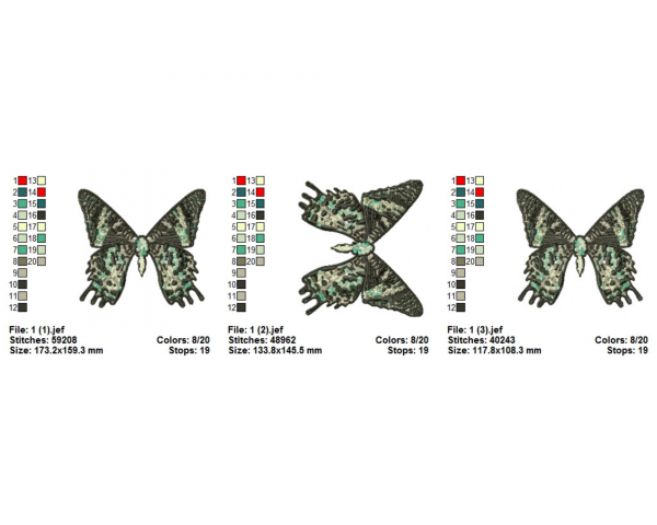 Butterfly Machine Embroidery Designs-3 Sizes-instant download