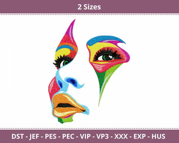Colourful Face Machine Embroidery Designs