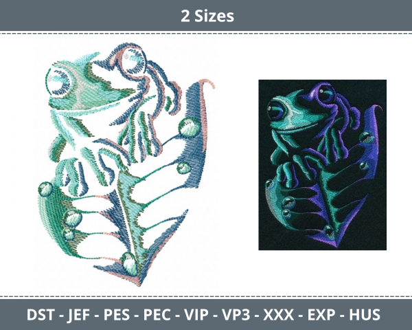 Frog Animal Machine Embroidery Designs-2 Sizes-instant download