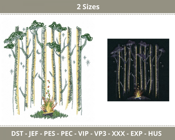 Creative Tree Machine Embroidery Designs-2 Sizes-instant download