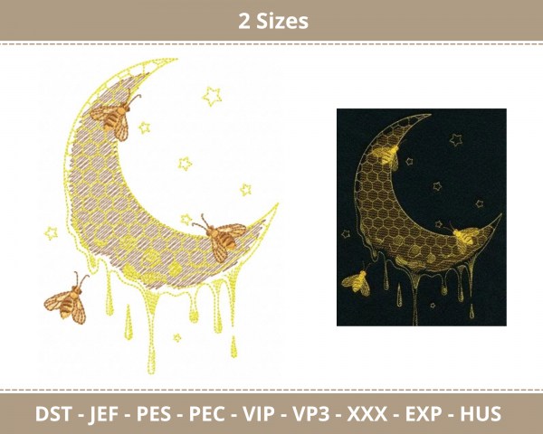 Half Moon Machine Embroidery Designs-2 Sizes-instant download