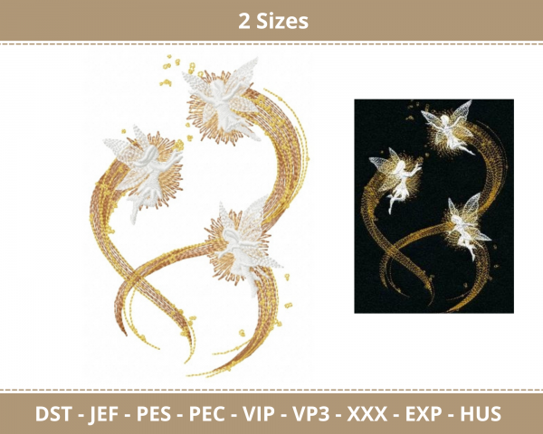 Angel Machine Embroidery Designs-2 Sizes-instant download