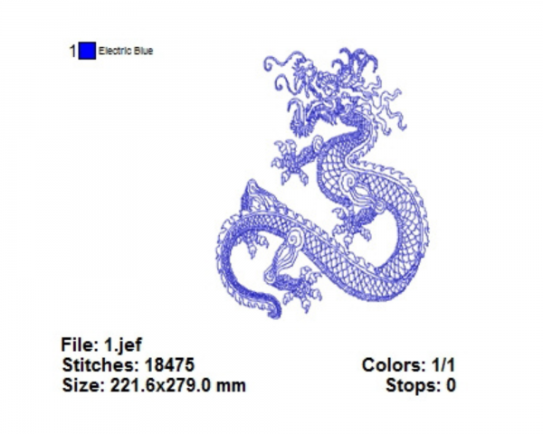Dragon Machine Embroidery Designs-1 Size-instant download
