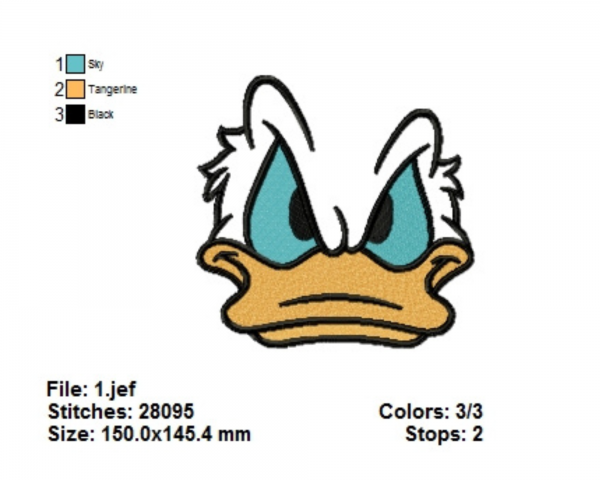 Donald Duck Machine Embroidery Designs-1 Size-instant download