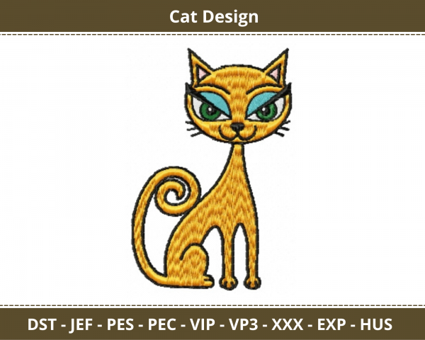Cat Machine Embroidery Designs-1 Size-instant download