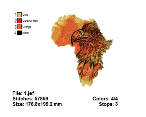 African Eagle Machine Embroidery Designs-1 Size-instant download