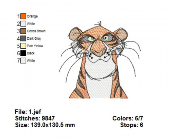Tiger Face Machine Embroidery Designs-1 Size-instant download
