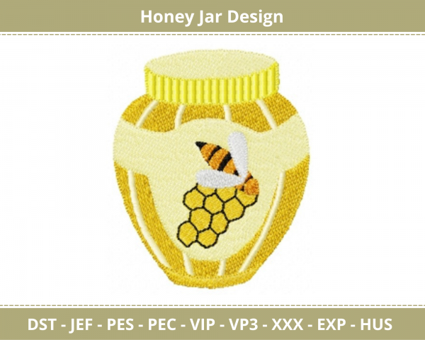 Honey Jar Machine Embroidery Design