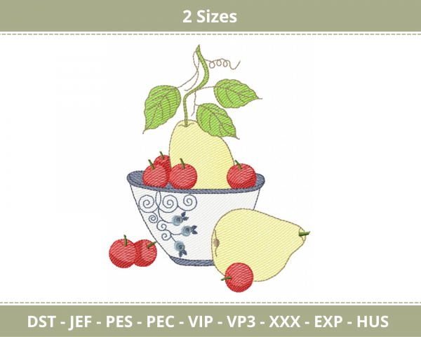 Fruits Machine Embroidery Designs-2 Sizes-instant download