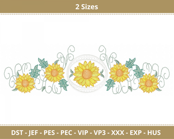 Sunflower Border Machine Embroidery Designs
