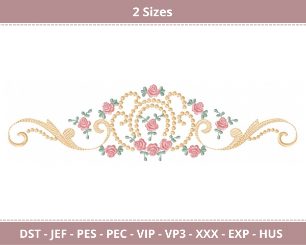 Creative Border Machine Embroidery Designs-2 Sizes-instant download