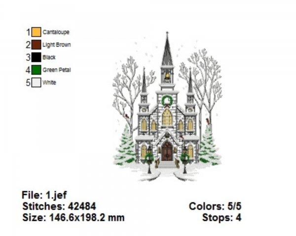 Church Machine Embroidery Designs-1 Size-instant download