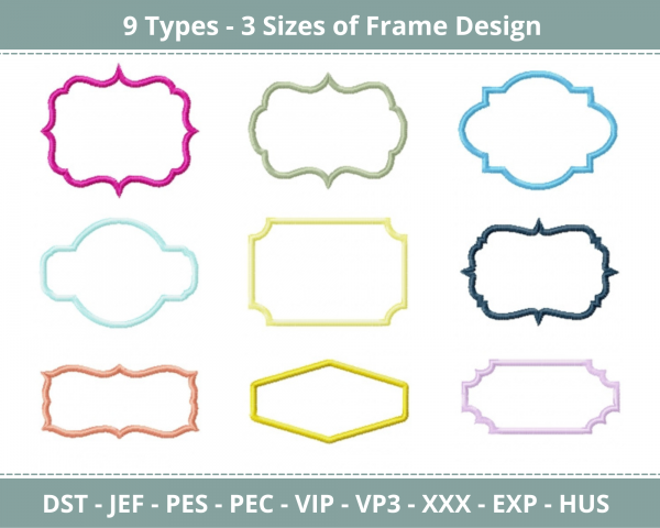 Frames Machine Embroidery Designs-9 Types-3 Sizes-instant download