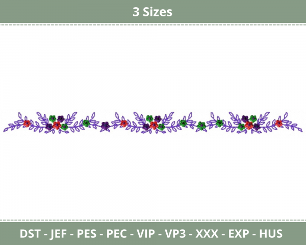 Green Valley Border Machine Embroidery Designs-3 Sizes-instant download
