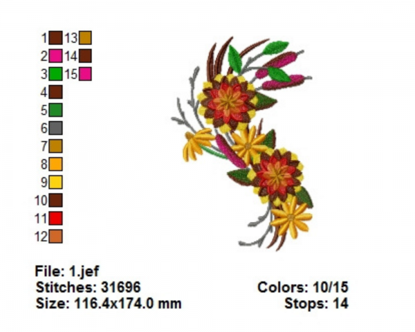 Fantastic Flower Machine Embroidery Designs-1 Size-instant download