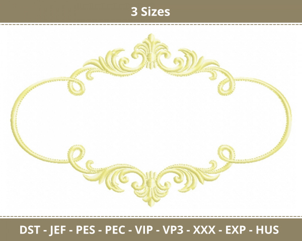 Royal Frame Machine Embroidery Designs-3 Sizes-instant download
