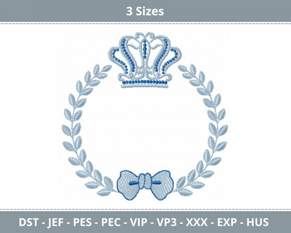 Crown Frame Machine Embroidery Designs-3 Sizes-instant download
