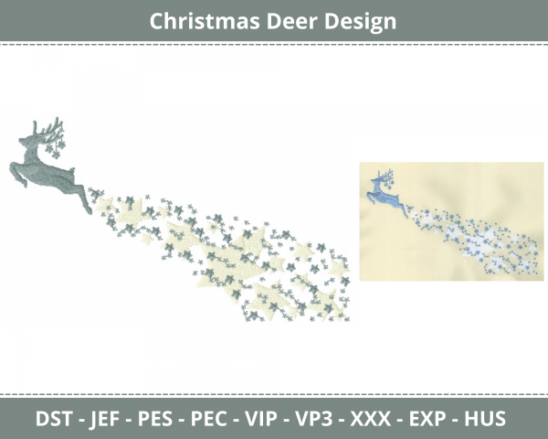 Christmas Deer Machine Embroidery Designs-1 Size-instant download