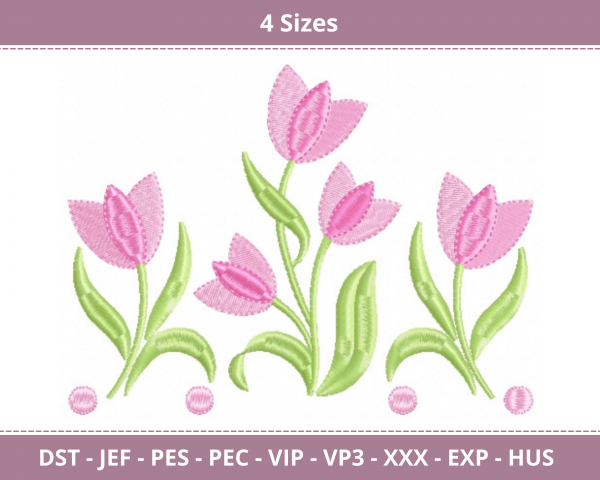 Flower & Leaf Machine Embroidery Designs-4 Sizes-instant download