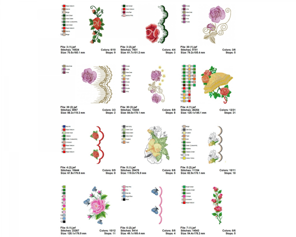 Creative Flower & Border Machine Embroidery Designs-31 Types-1 Size-instant download