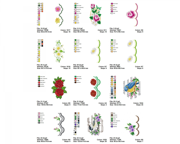Creative Flower & Border Machine Embroidery Designs-31 Types-1 Size-instant download