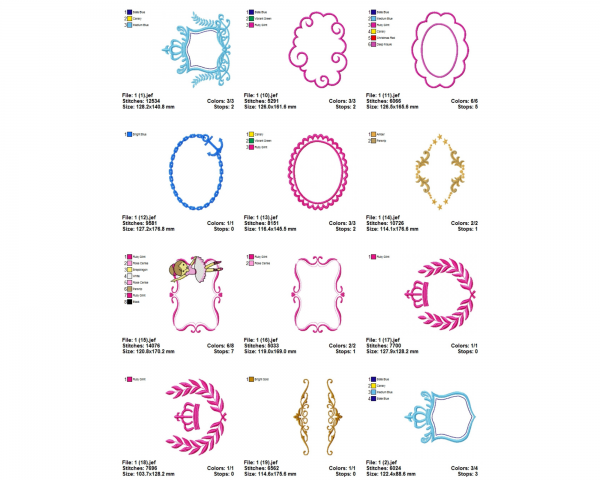 Creative Frames Machine Embroidery Designs-28 Types-1 Size-instant download