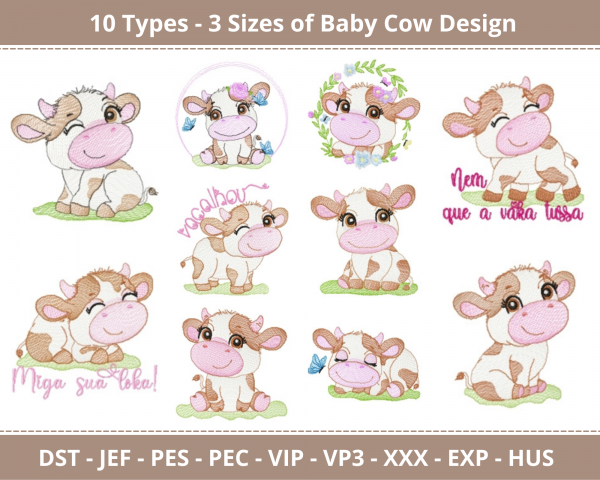 Baby Cow Machine Embroidery Designs