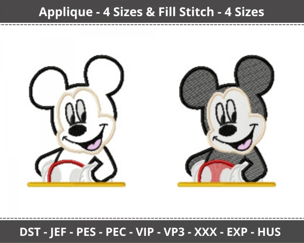 Mickey Mouse Face Machine Embroidery Designs
