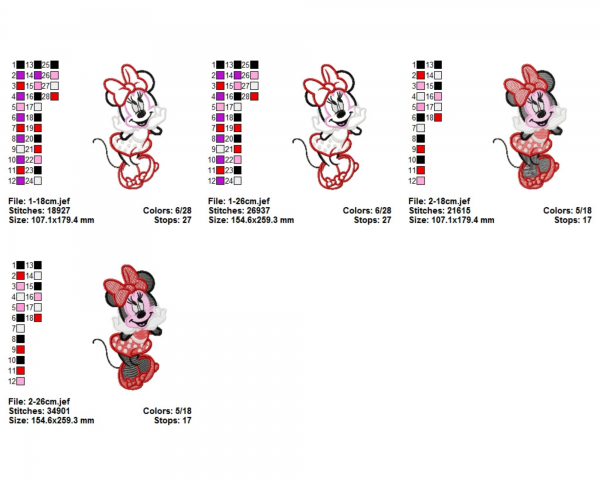 Disney Cartoon Machine Embroidery Designs-Applique & Fill Stitch-2 Sizes-instant download