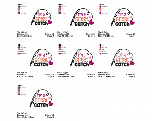 I'm a Great Catch Quotes Machine Embroidery Designs-7 Sizes-instant download