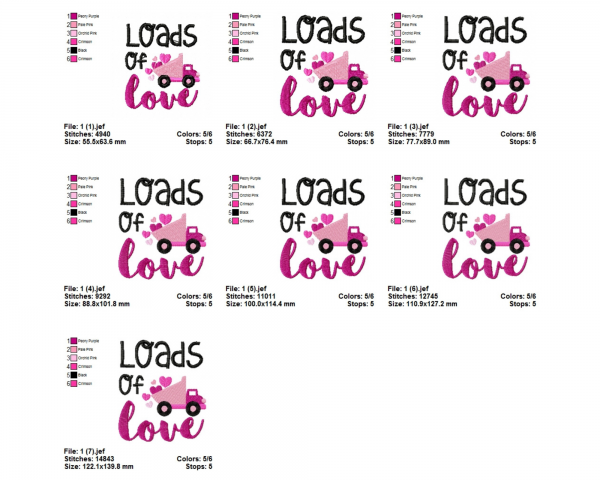 Loads of Love Quotes Machine Embroidery Designs-7 Sizes-instant download