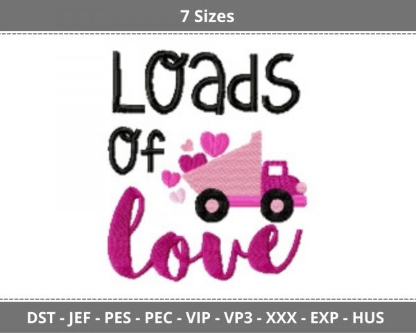 Loads of Love Quotes Machine Embroidery Designs-7 Sizes-instant download