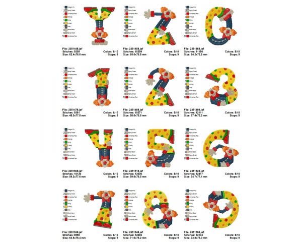 Alphabet & Font Machine Embroidery Designs-1 Size-instant download