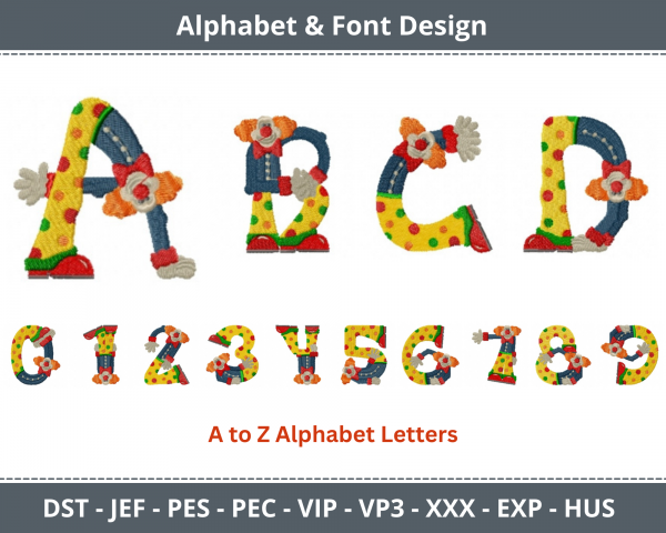 Alphabet & Font Machine Embroidery Designs-1 Size-instant download
